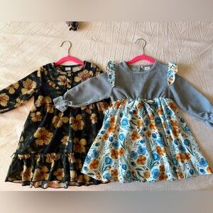 PatPat Floral and Blue Kids Casual Dresses
